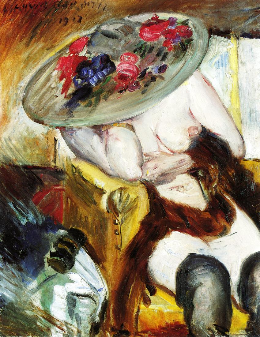Italian Woman in a Yellow Chair by Lovis Corinth,A3(16x12")Poster