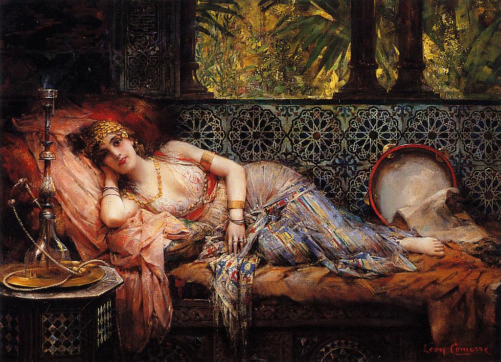 L'Odalisque, vintage artwork by Leon-François Comerre, 12x8" (A4) Poster
