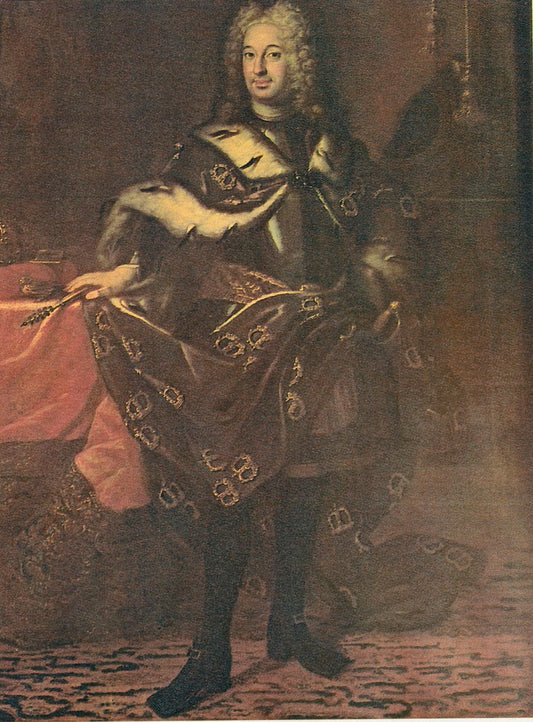 King Friedrich I, vintage artwork by Georg Desmarees, 12x8" (A4) Poster