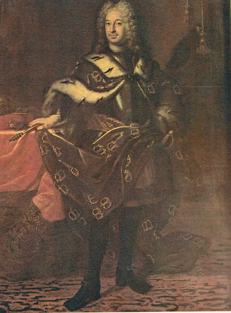 King Friedrich I, vintage artwork by Georg Desmarees, 12x8" (A4) Poster