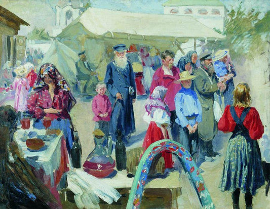 Market at the Merry-go-round by Ivan Kulikov,16x12(A3) Poster