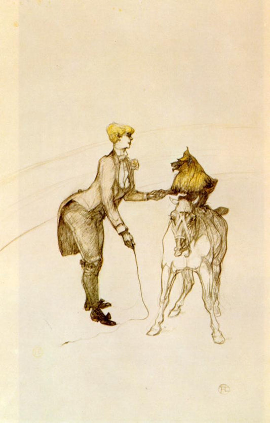 At the Circus: The Animal Trainer, vintage artwork by Henri de Toulouse-Lautrec, 12x8" (A4) Poster