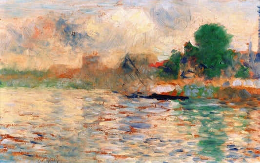 Bank of the Seine, vintage artwork by Georges Seurat, 12x8" (A4) Poster