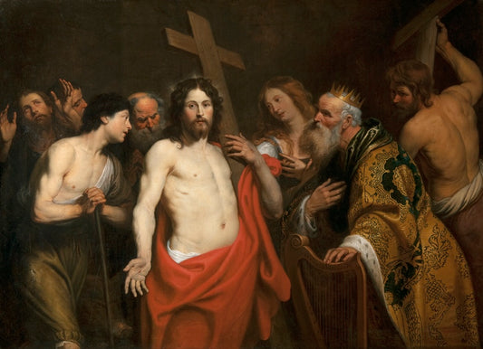 Christ and the Penitents, vintage artwork by Gerard Seghers, 12x8" (A4) Poster
