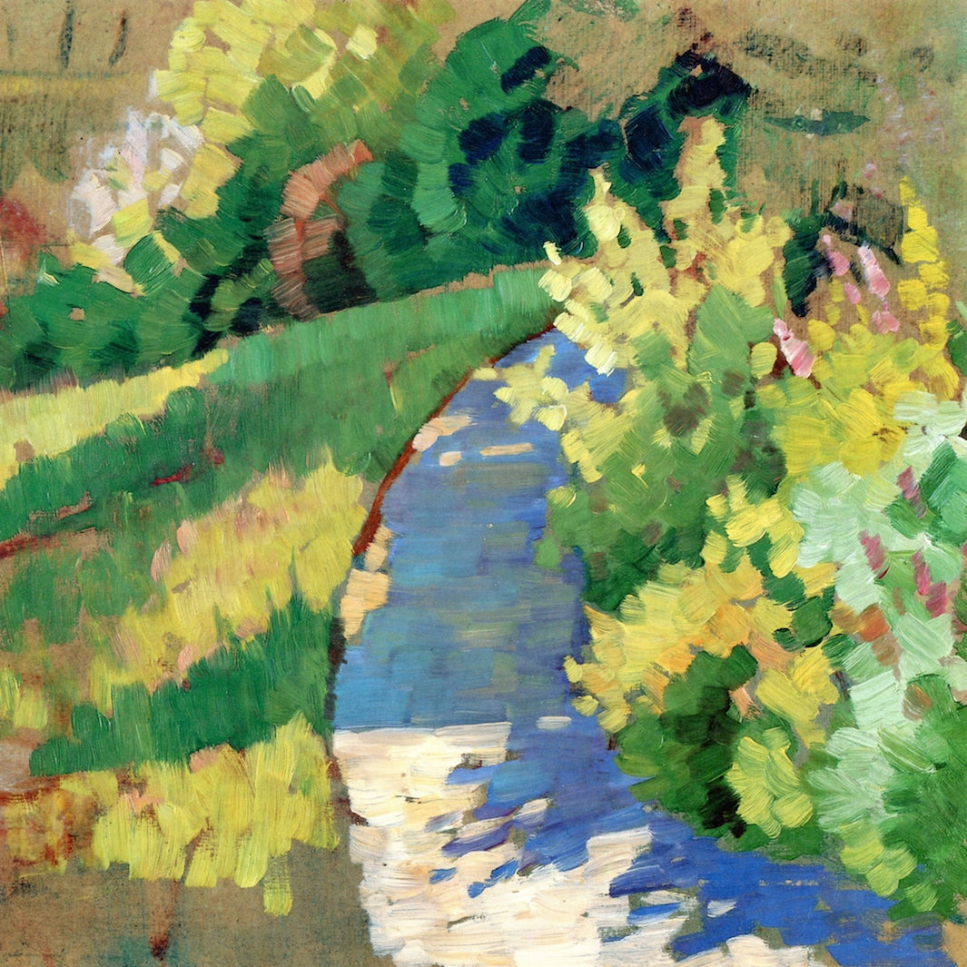 Garden in Irschenhausen  (unfinished), vintage artwork by Adolf Erbslöh, 12x8" (A4) Poster