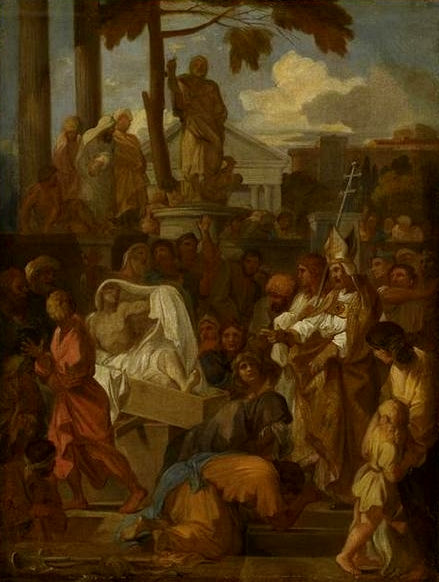 The Miracle of Saint Martin, vintage artwork by Sebastien Bourdon, 12x8" (A4) Poster