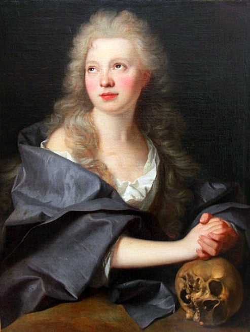 St Magdalena, vintage artwork by Hyacinthe Rigaud, 12x8" (A4) Poster