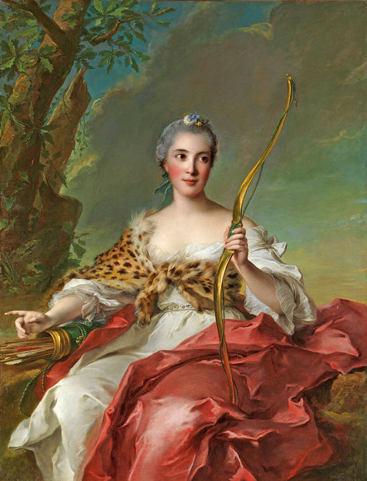 Madame de Maison-Rouge as Diana, vintage artwork by Jean-Marc Nattier, 12x8" (A4) Poster