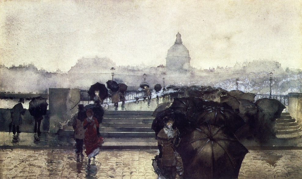 Paris Street Scene by Fernand H. Lungren,A3(16x12")Poster