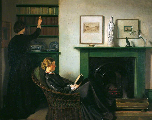 The Browning Readers, vintage artwork by Sir William Rothenstein, 12x8" (A4) Poster