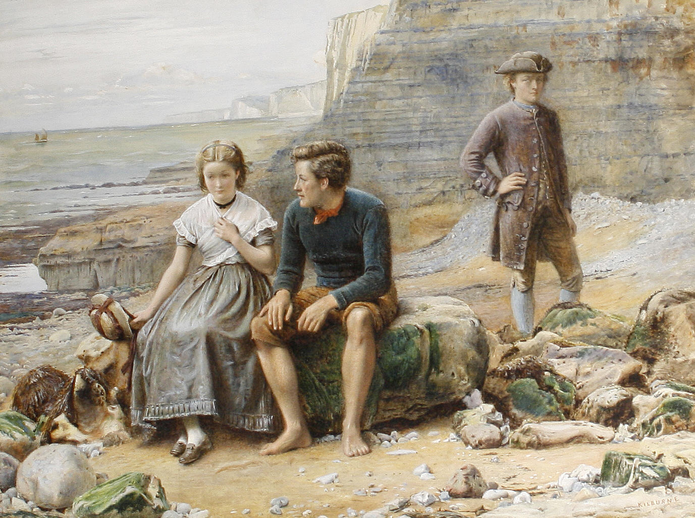 Enoch Arden, vintage artwork by George Goodwin Kilburne, 12x8" (A4) Poster