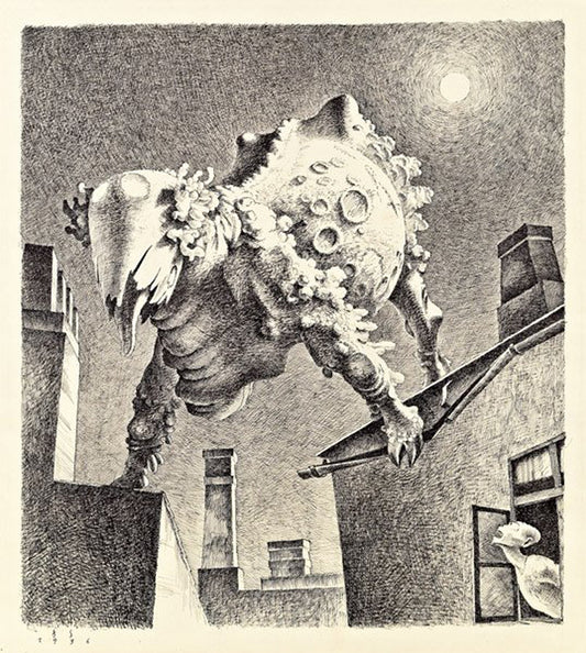 The Moon Calf, vintage artwork by Franz Sedlacek, 12x8" (A4) Poster