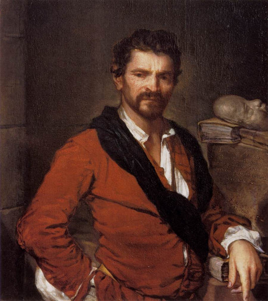 Portrait of Francesco Maria Bruntino, vintage artwork by Giuseppe Ghislandi, 12x8" (A4) Poster