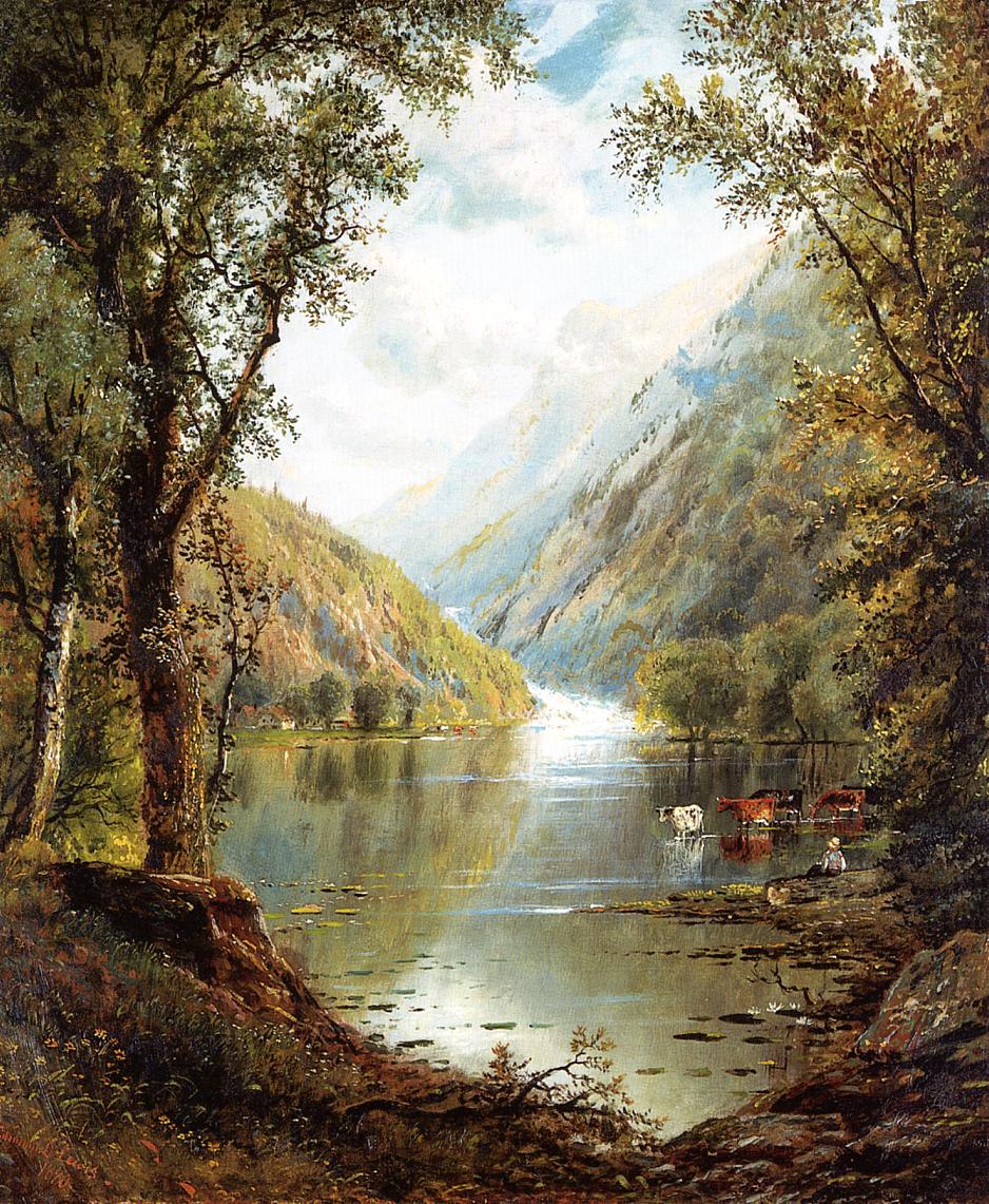 Scene in the Catskills, vintage artwork by Edmund Darch Lewis, 12x8" (A4) Poster