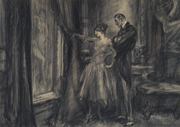 Viewing the Art, vintage artwork by Henry Patrick Raleigh, 12x8" (A4) Poster