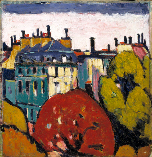 Landscape, Paris, vintage artwork by H. Lyman Saÿen, 12x8" (A4) Poster