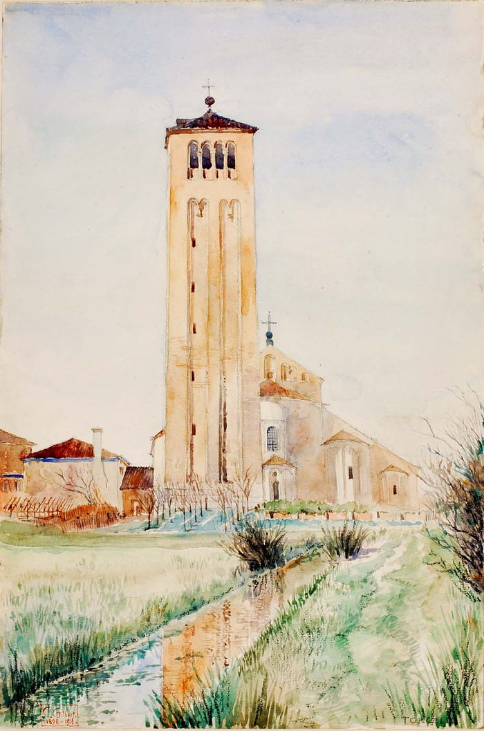 The Tower, Cathedral of Torcello by Cass Gilbert,A3(16x12