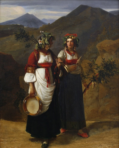 Two Italian Women, vintage artwork by Leopold Robert, A3 (16x12") Poster Print