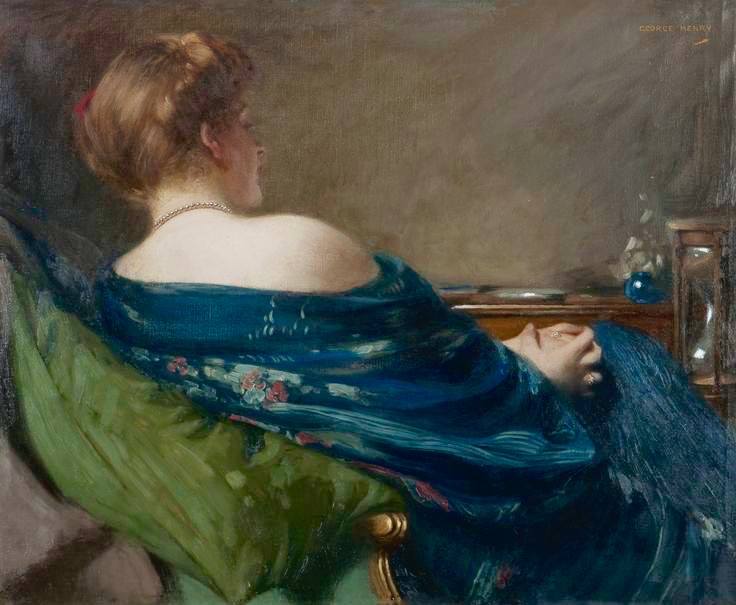 The Hour-Glass, vintage artwork by George Henry, R.A., R.S.A., R.S.W., 12x8" (A4) Poster