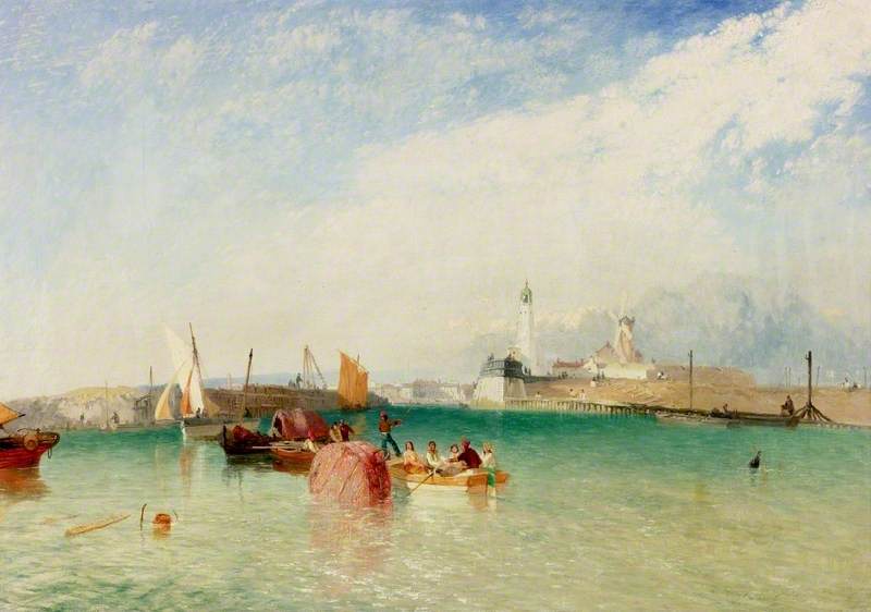 The Harbour, Littlehampton, West Sussex, vintage artwork by James Baker Pyne, A3 (16x12") Poster Print