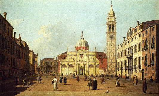 Campo Santa Maria Formosa, vintage artwork by Canaletto, 12x8" (A4) Poster