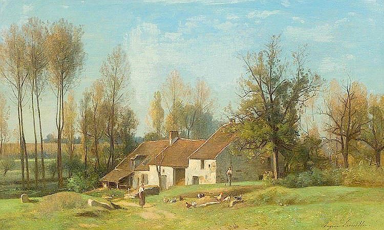 The Aubert Mill, vintage artwork by Eugene-Antoine-Samuel Lavielle, A3 (16x12") Poster Print