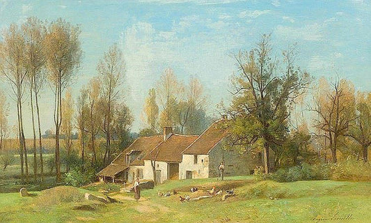 The Aubert Mill, vintage artwork by Eugene-Antoine-Samuel Lavielle, A3 (16x12") Poster Print