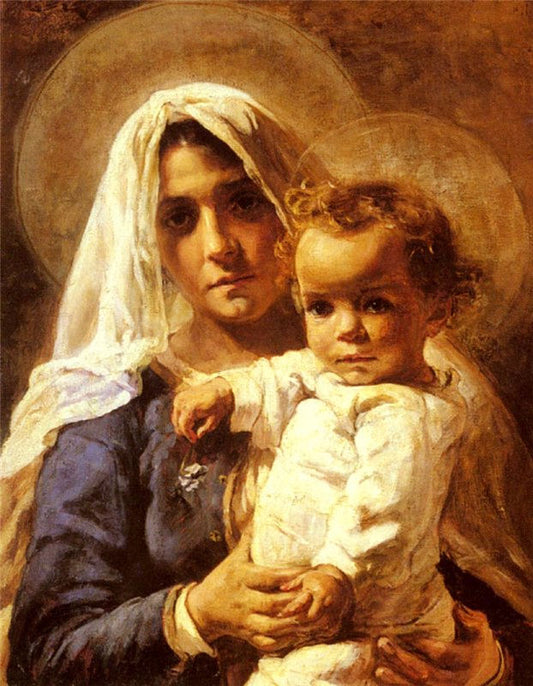 A Mother And Child by Elizabeth Nourse,A3(16x12")Poster