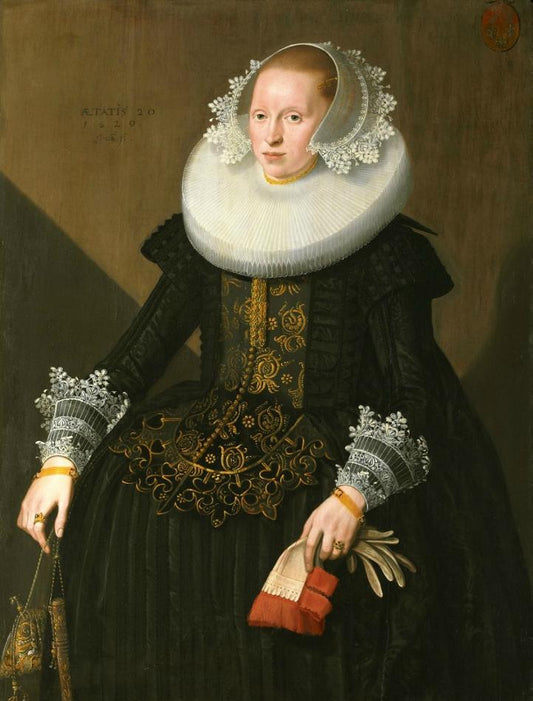 Portrait of Suzanna van Someren, vintage artwork by Jacob Waben, 12x8" (A4) Poster