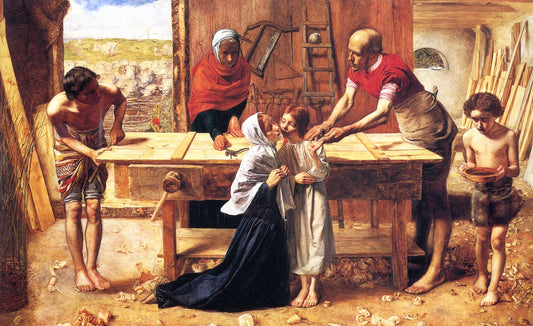 Christ in the House of His Parents (The Carpenter's Shop), vintage artwork by Sir John Everett Millais, 12x8" (A4) Poster