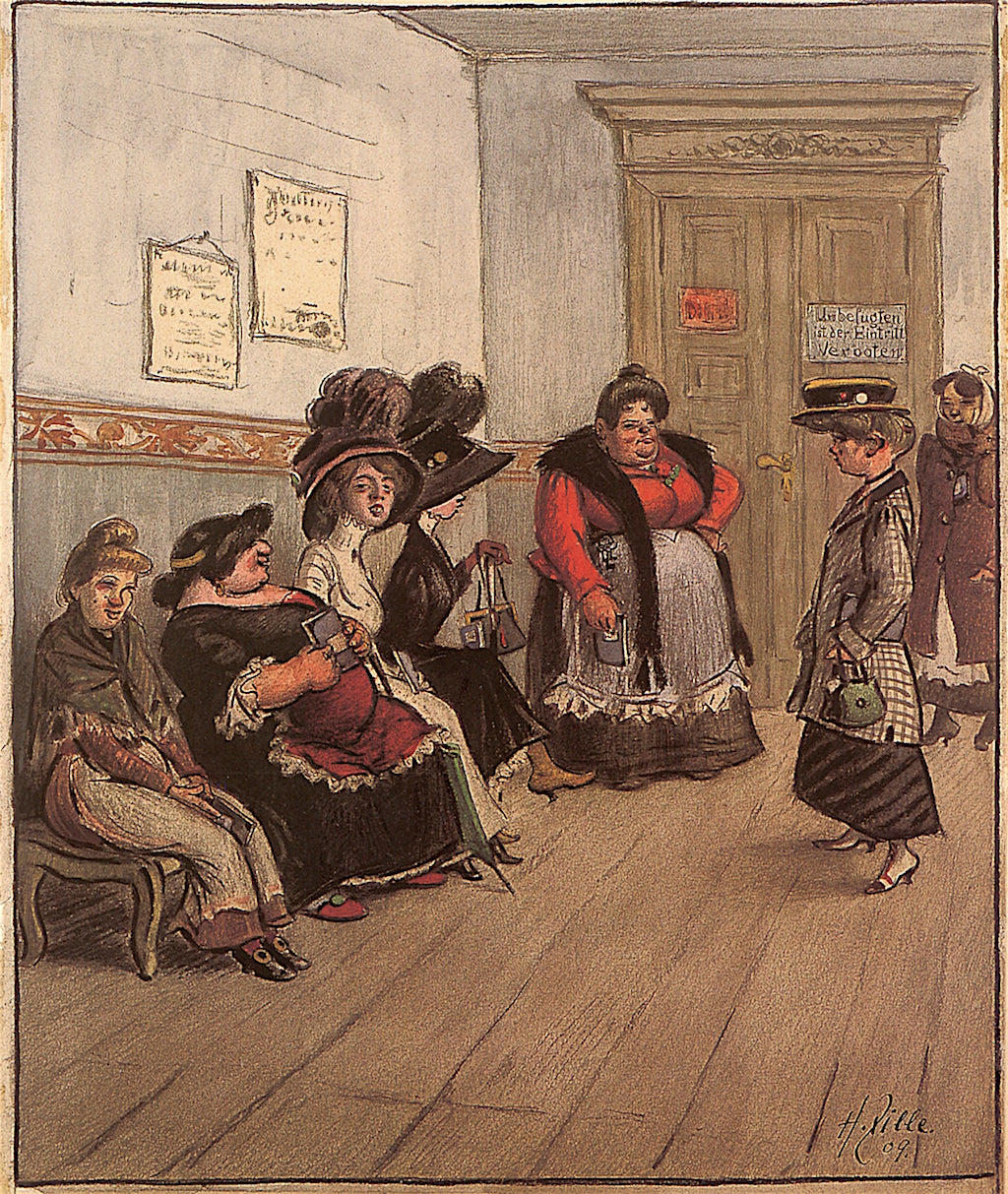 At the Alexanderplatz by Heinrich Zille,A3(16x12")Poster
