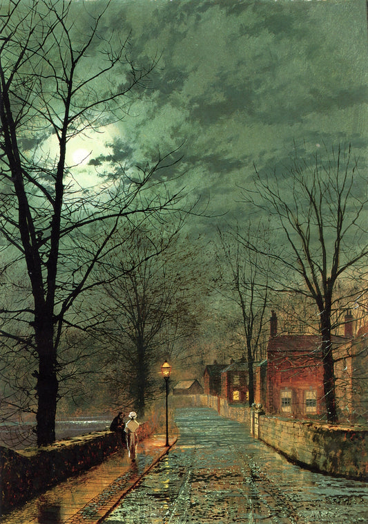 The Gossips, Bonchurch, Isle of Wight, vintage artwork by John Atkinson Grimshaw, 12x8" (A4) Poster