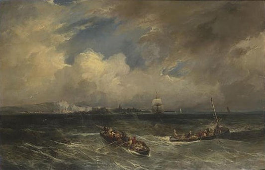Sea View off the Coast of Normandy (?), vintage artwork by Camille-Joseph-Étienne Roqueplan, A3 (16x12") Poster Print
