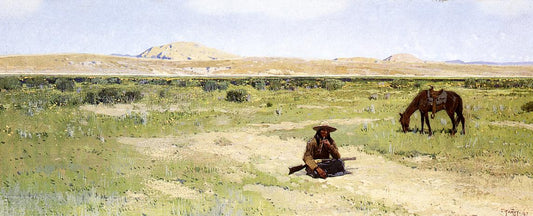A Rest in the Desert, vintage artwork by Henry F. Farny, 12x8" (A4) Poster
