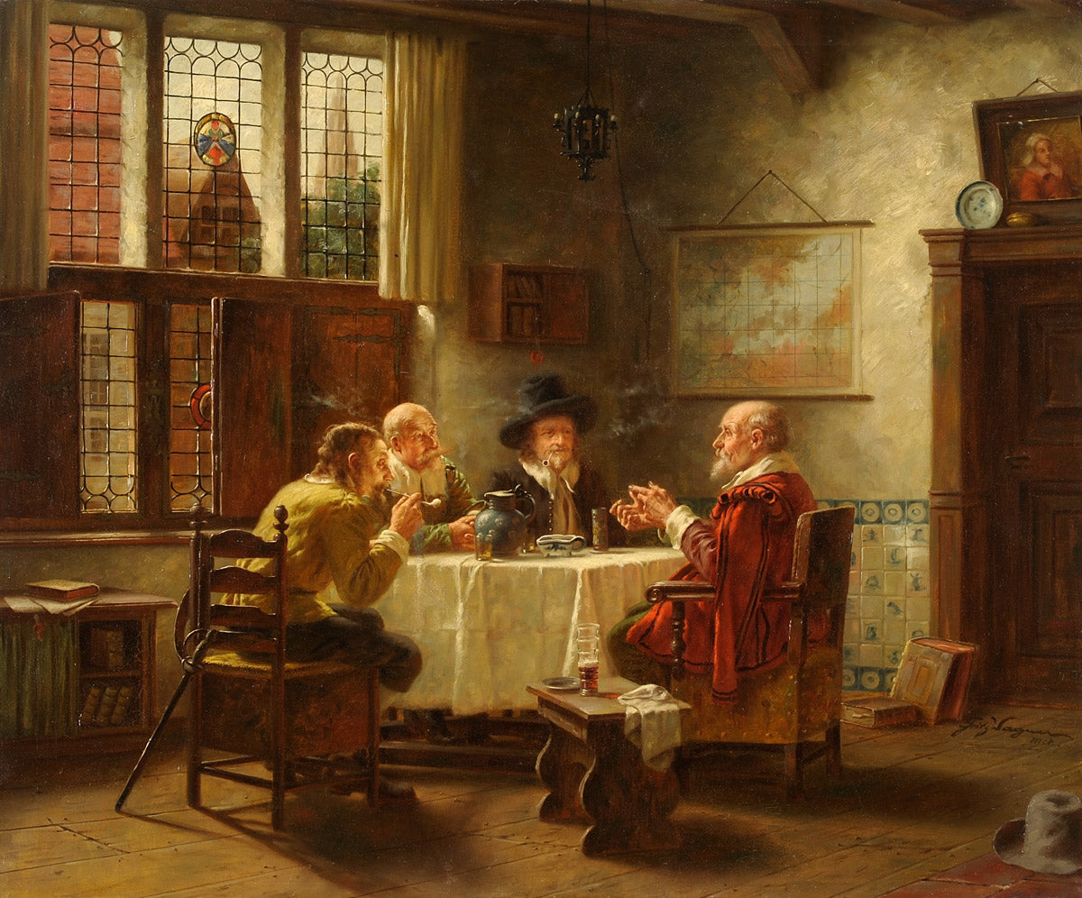 The Scholars, vintage artwork by Fritz Wagner, 12x8" (A4) Poster