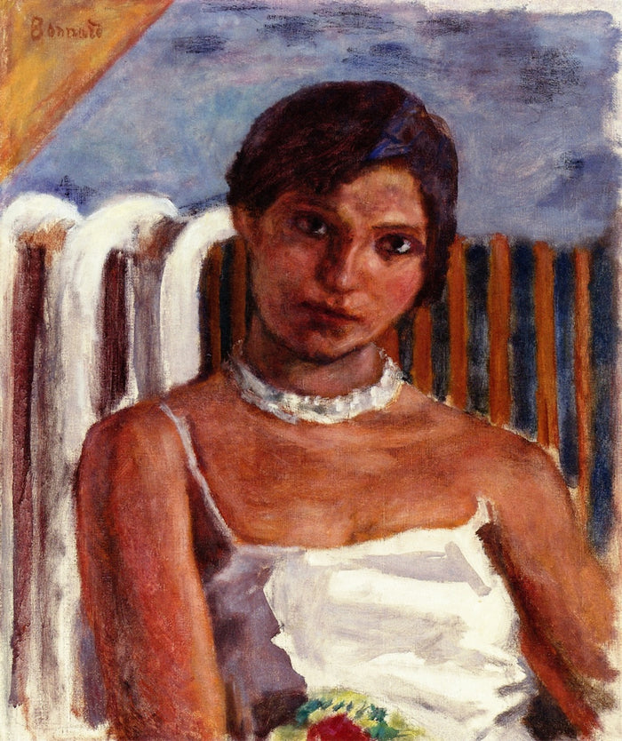 with White Necklace in front of a Radiator by Pierre Bonnard,A3(16x12