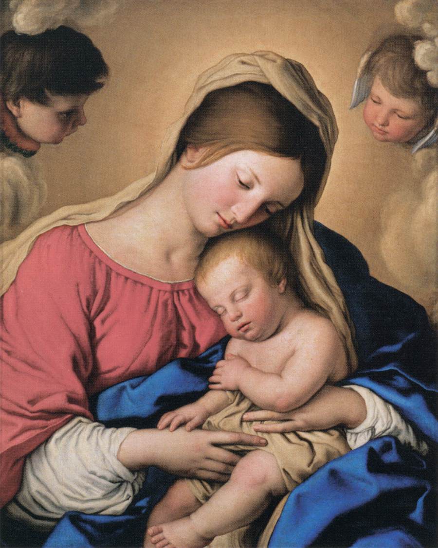 The Sleep of the Infant Jesus, vintage artwork by Giovanni Salvi da Sassoferrato, 12x8" (A4) Poster