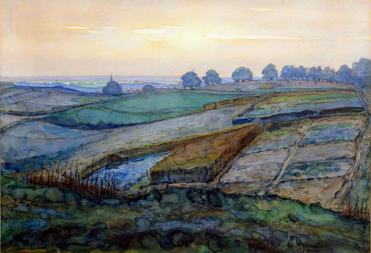 Landscape near Arnhem, vintage artwork by Piet Mondriaan, 12x8" (A4) Poster