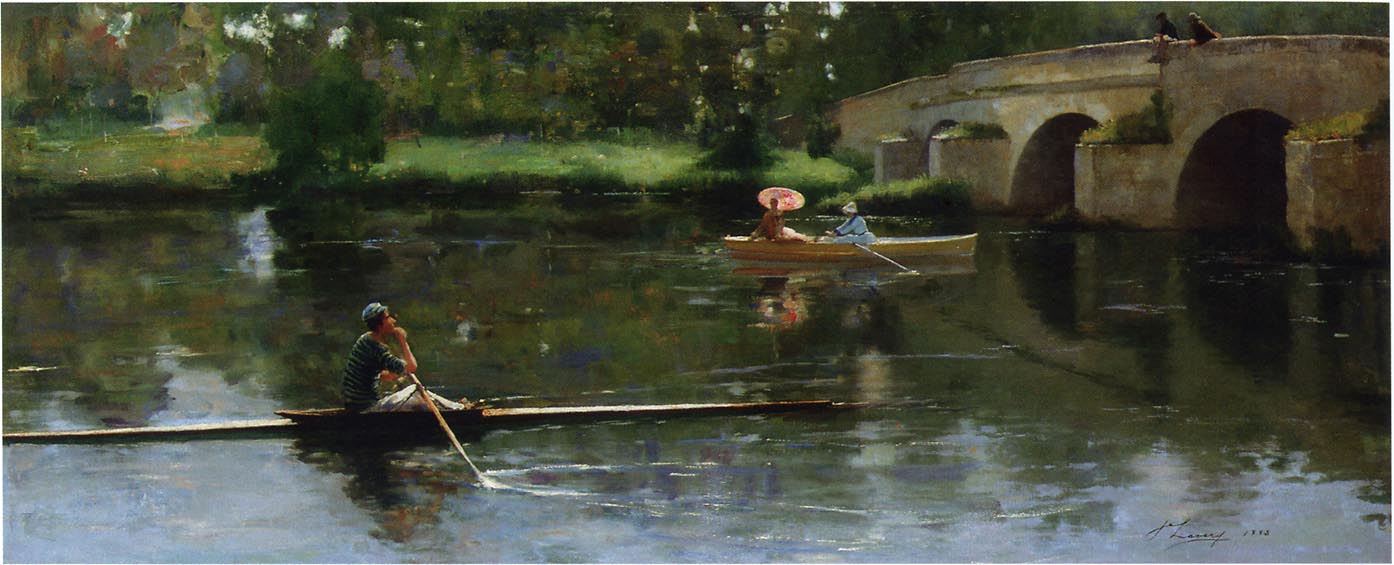 Bridge at Grez, vintage artwork by Sir John Lavery, R.A., 12x8" (A4) Poster