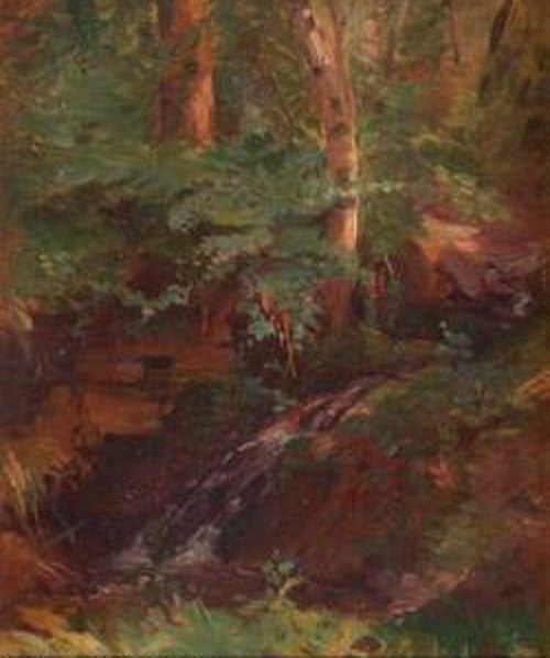 Paisaje Boscoso, vintage artwork by Julio Vila y Prades, 12x8" (A4) Poster