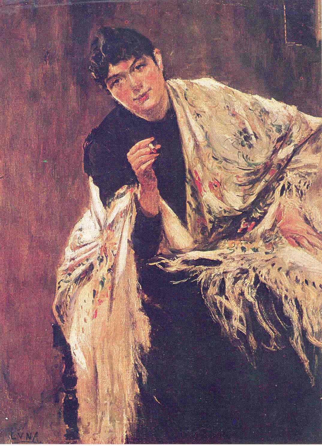 Chula, vintage artwork by Juan Luna y Novicio, 12x8" (A4) Poster