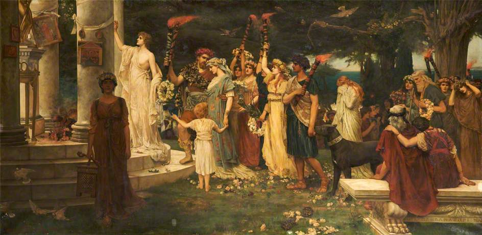 The Temple of Eros, vintage artwork by Herbert Gustave Schmalz, 12x8" (A4) Poster