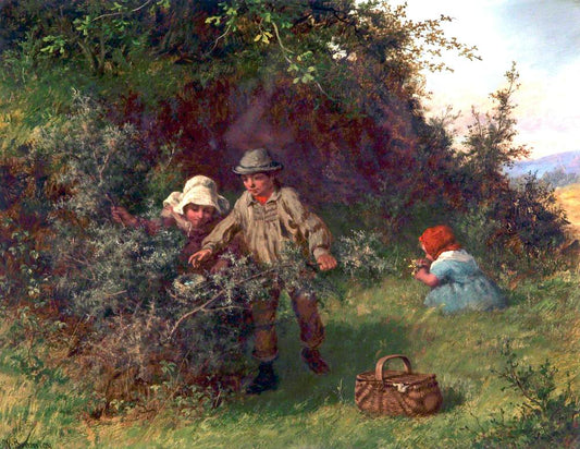 Bird Nesting, vintage artwork by William Bromley, III, A3 (16x12") Poster Print