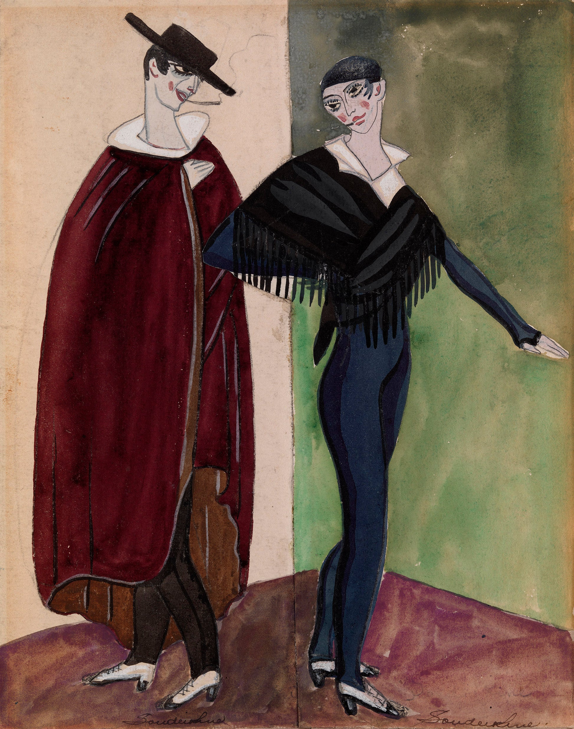 Two Spanish Dancers by Sergei Sudeikin,16x12(A3) Poster