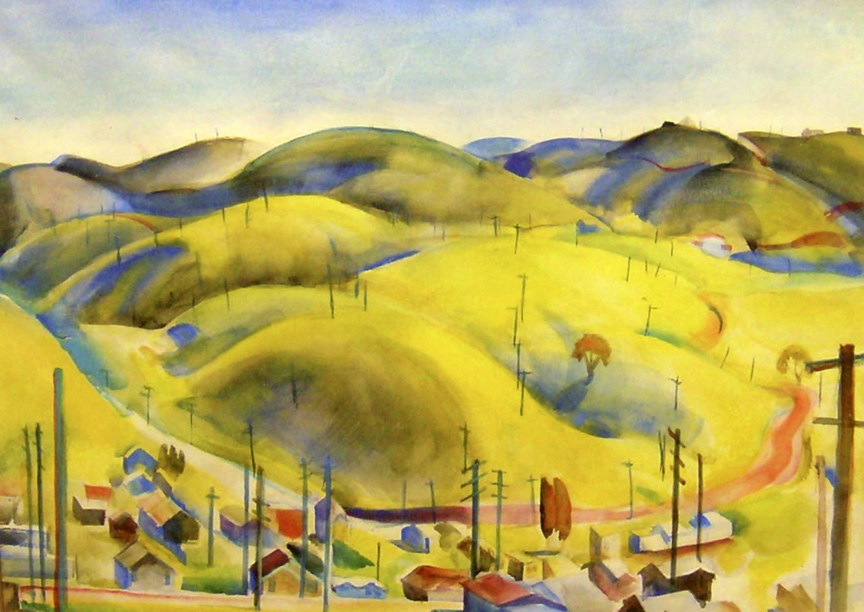 McCallan Heights, vintage artwork by Edouard Vysekal, 12x8" (A4) Poster