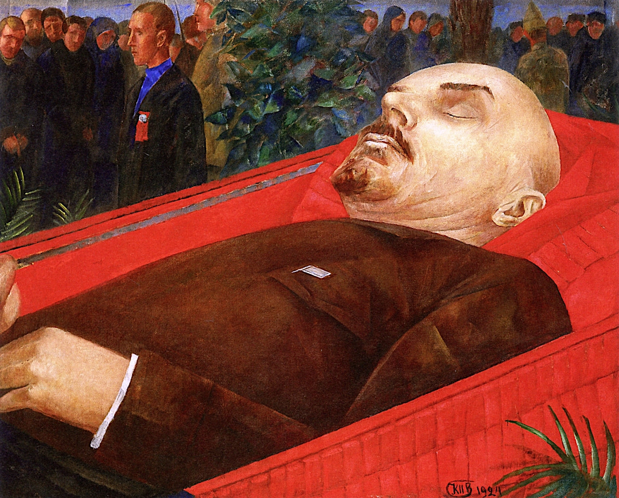 Beside Lenin's Coffin, vintage artwork by Kuzma Petrov-Vodkin, 12x8" (A4) Poster