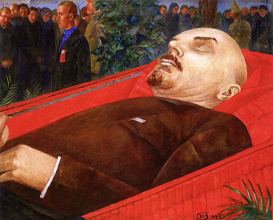 Beside Lenin's Coffin, vintage artwork by Kuzma Petrov-Vodkin, 12x8" (A4) Poster