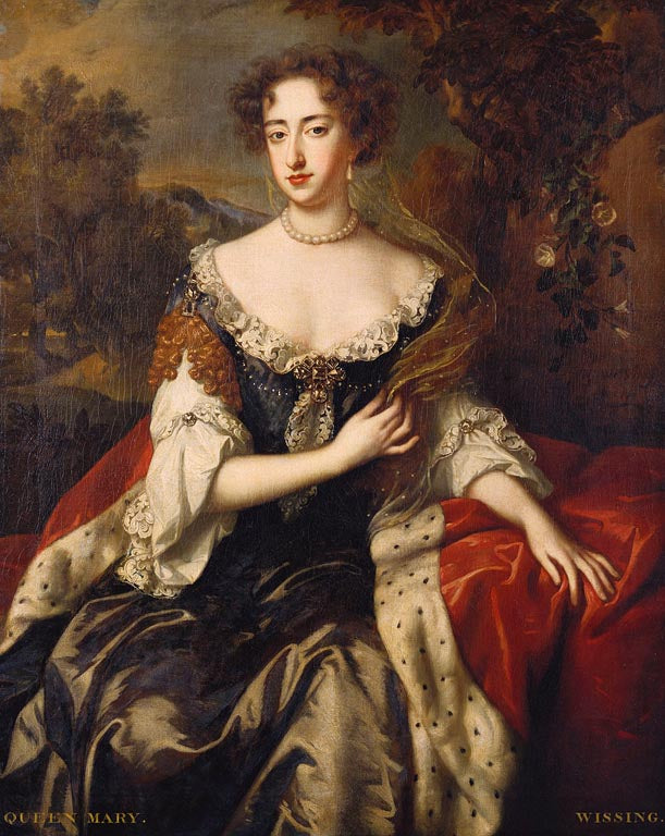 Mary II (1662-94) when Princess of Orange, vintage artwork by Willem Wissing, 12x8