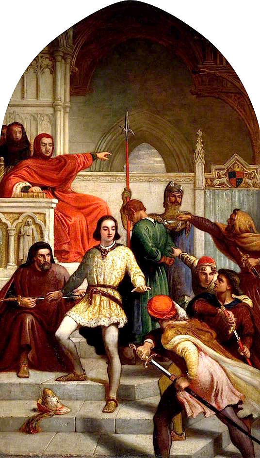 Judge Gascoigne Committing Prince Henry to Prison, vintage artwork by Charles West Cope, A3 (16x12") Poster Print