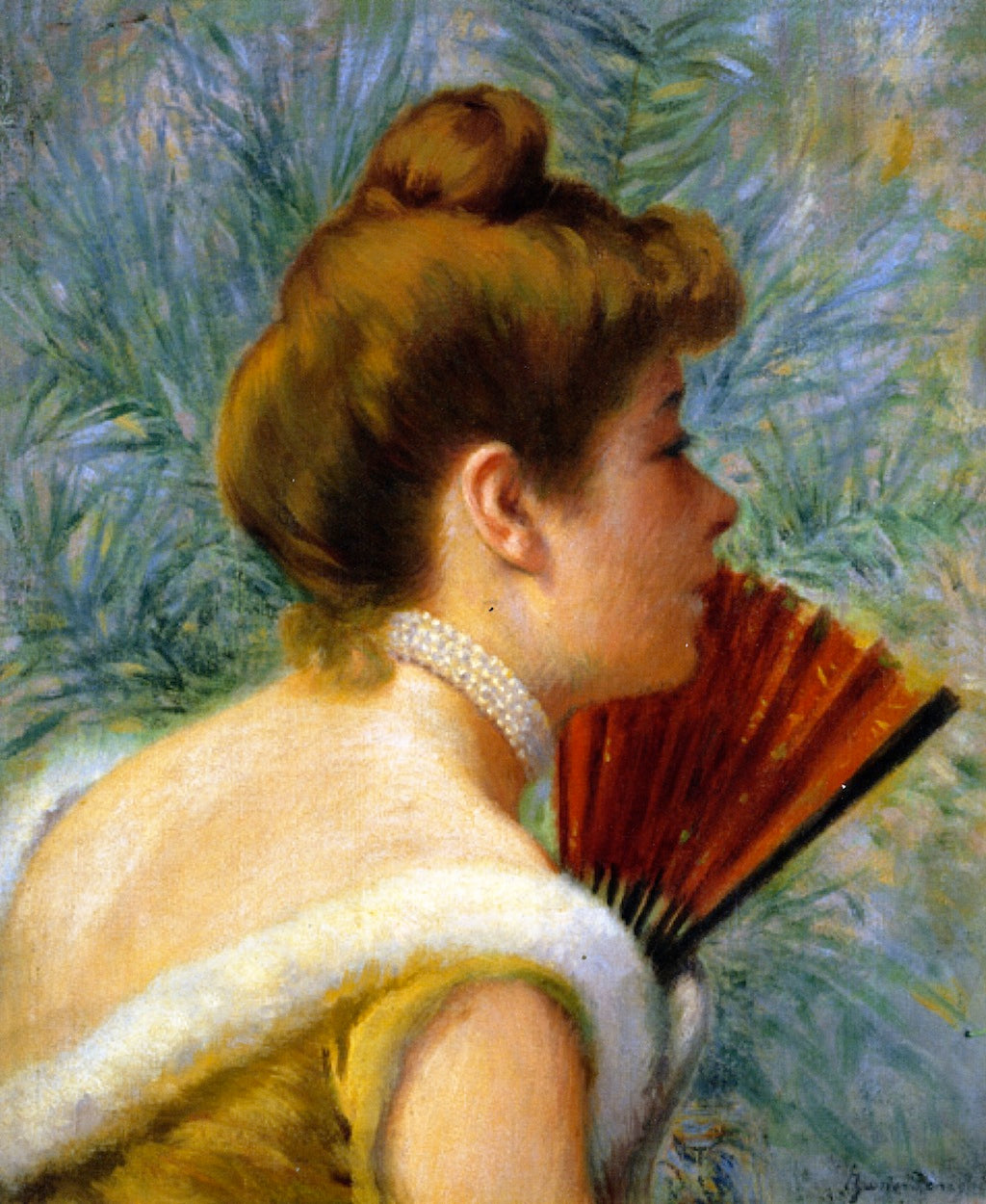 In the Greenhouse (study), vintage artwork by Federico Zandomeneghi, 12x8" (A4) Poster
